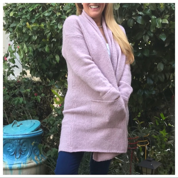 SOLD - Wrap Cardigan in Mauve Pink - Picture 7 of 8